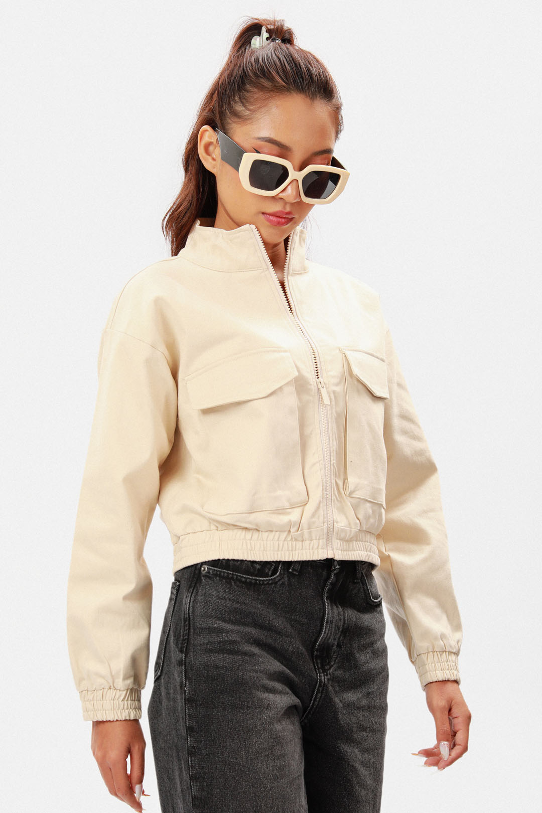 Cropped Twill Jacket | TEN11
